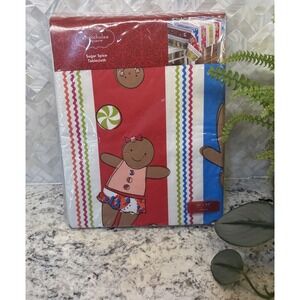 St. Nicholas Square Christmas Gingerbread Sugar Spice 60"x84" Tablecloth holiday
